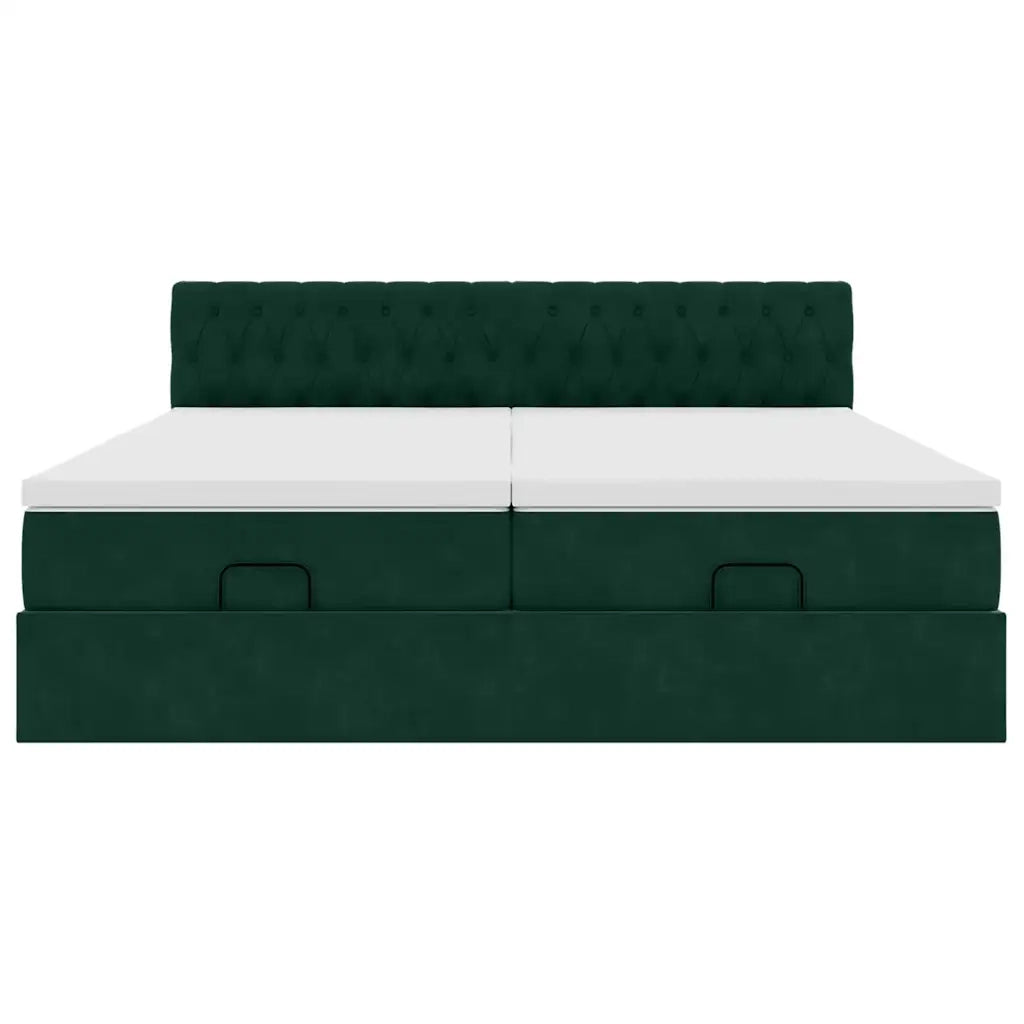 Struttura Letto Pouf con Materassi 180x200 cm Velluto 3312944
