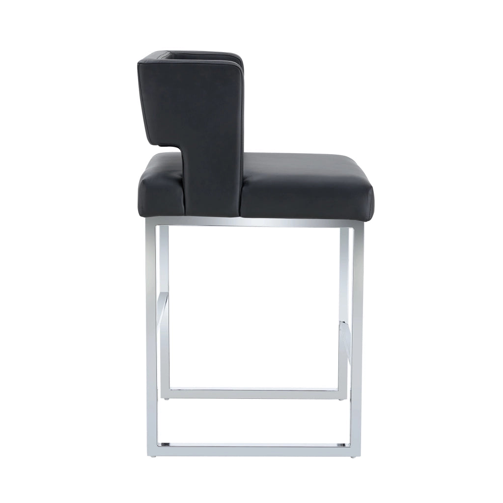 2 Sedie da bar stile nordico - Zephmum- Gambe metallo argento quadrato comodo