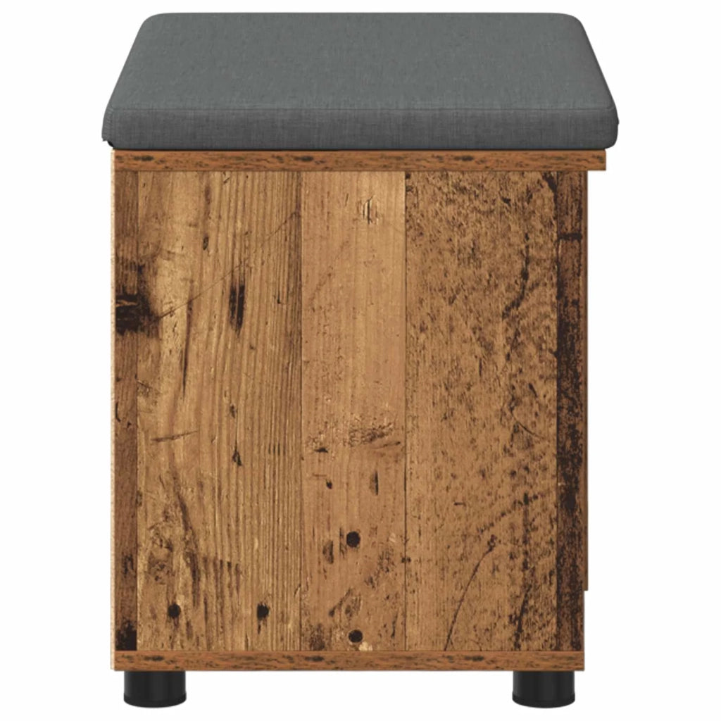 Panca per ingresso con cuscino Legno vecchio 60 x 38 x 46 cm 891502
