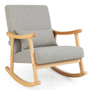 Sedia a dondolo imbottita 78 x 66 x 83 cm comfort ergonomico seduta morbida stile moderno poliestere grigio 20_0012120