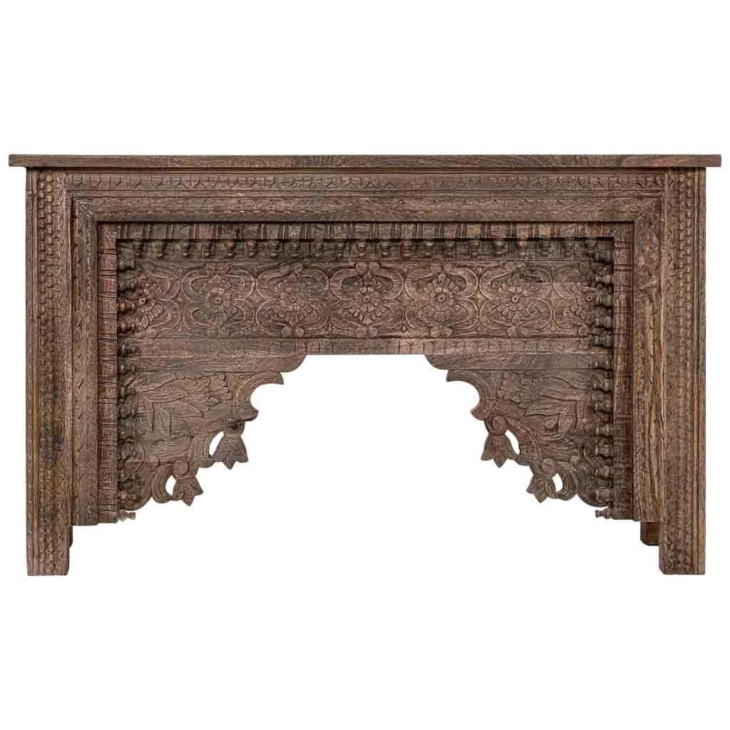 Mobile da ingresso legno marrone artigianale 150x38x90 cm