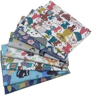 Tessuto quadrato 100% cotone - Patchwork - 50 x 50 cm - 8 pezzi - Manufatto artigianale - Per ricamo/decorazione