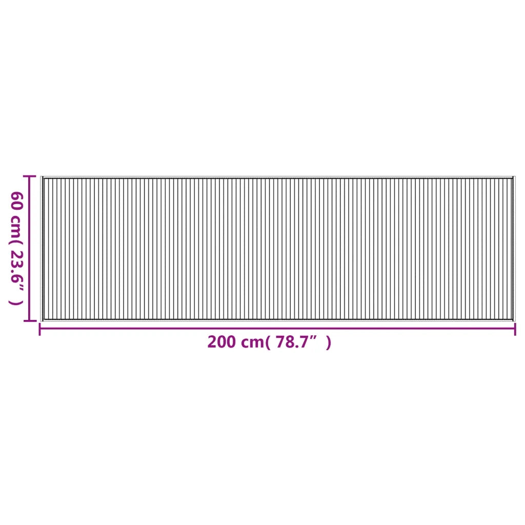Tappeto Rettangolare Grigio 60x200 cm in Bambù 376838
