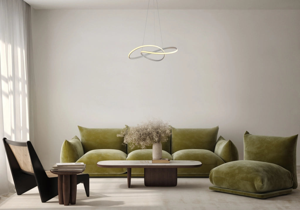 Lampada a sospensione nastro bianca LED 40W Italux Consa