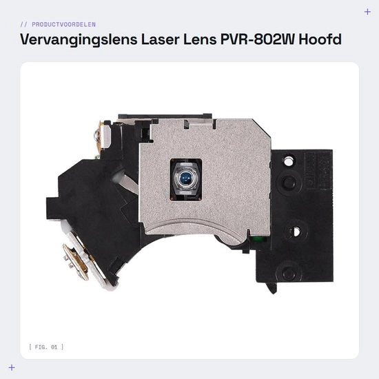 Lente di Rimpiazzamento per Laser - Compatibile con PS2 - Modello PVR-802W - Facile da Installare - Materiale ABS - Prestazioni di lettura Superiori - Lente con Copertura