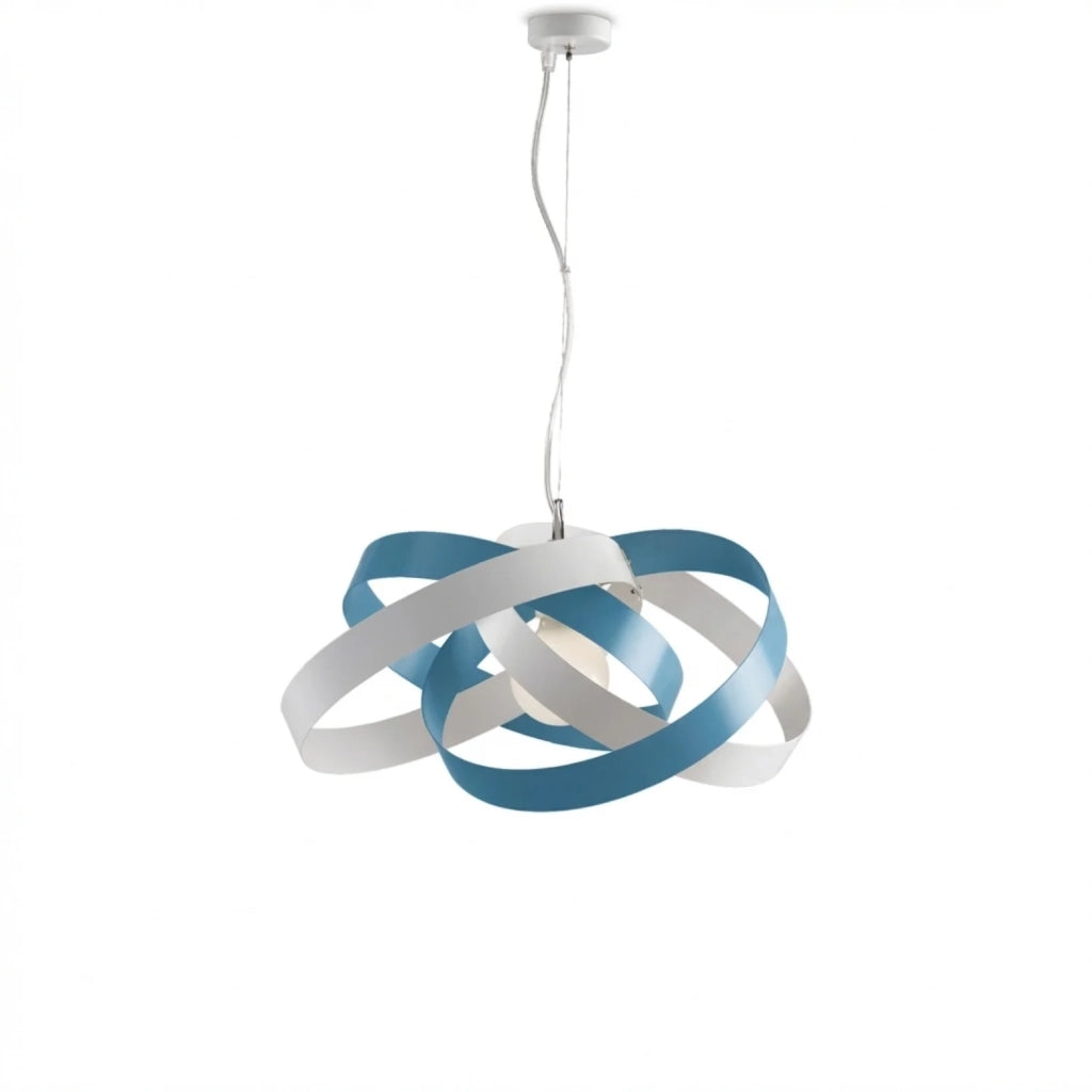 Sospensione Vertigo 1 Luce Bianco e Azzurro LuceArt Classic
