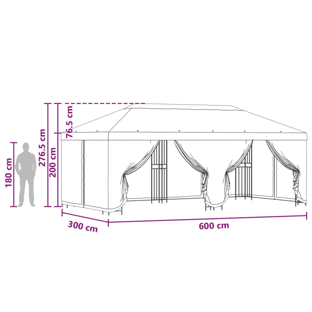 Gazebo con pareti laterali 6 x 3 m Terracotta 3375997