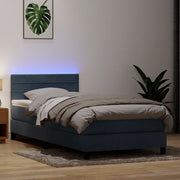 Letto a Molle con Materasso e LED Grigio Scuro 80x210 cm Velluto 3316954