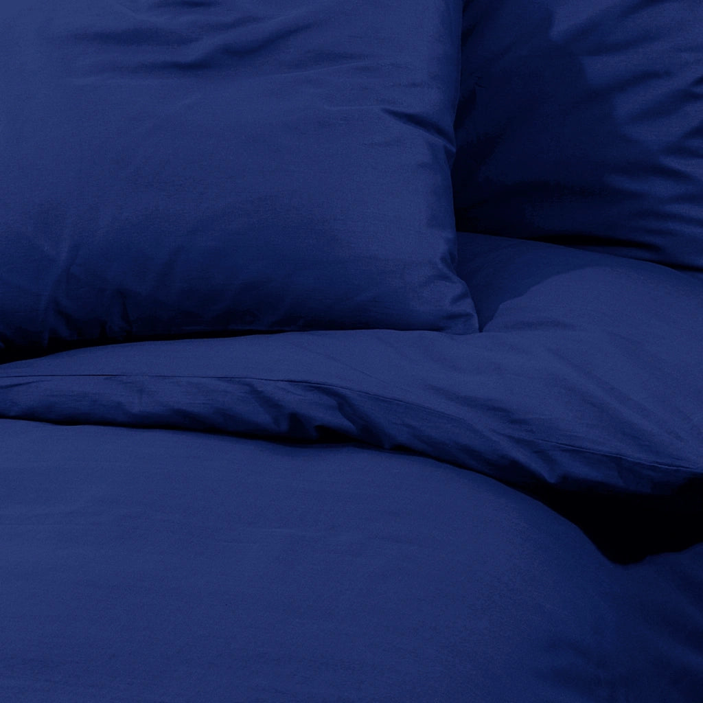 Set Copripiumino Blu Marino 200x200 cm in Cotone 136152
