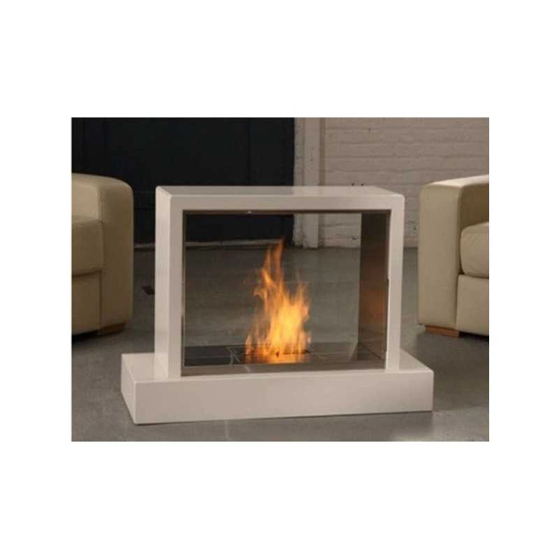 Biocamino da pavimento Roma Nero 2,5 kW – vetro frontale, dimensioni 100×62,5×30 cm, effetto scenico – Tecno Air System