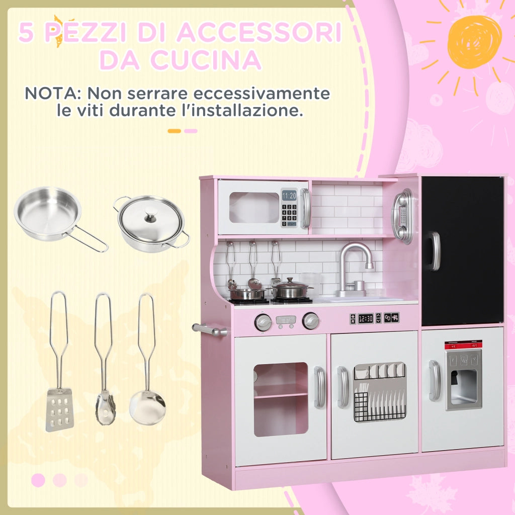 Cucina Giocattolo in Legno per Bambini ¨C Zephmum ¨C Rosa