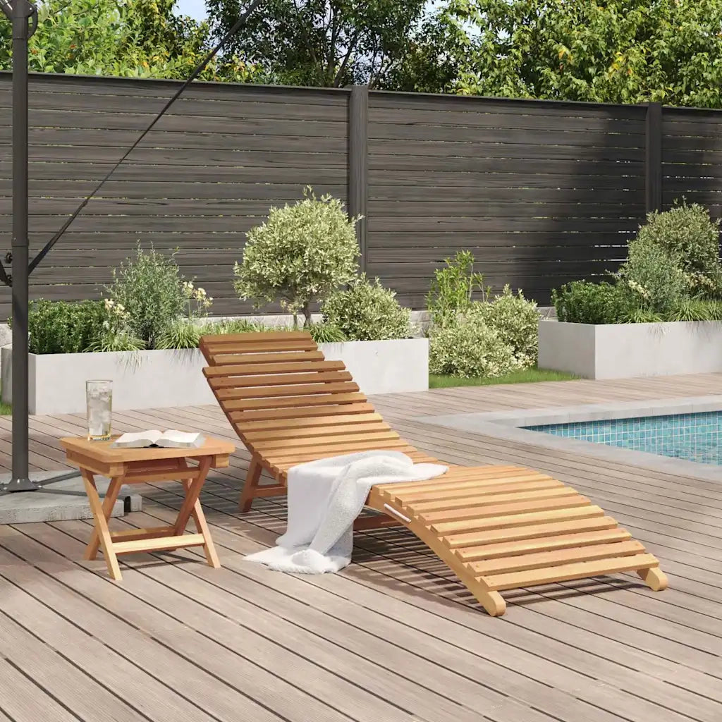 Lettino da sole 2 pcs Marrone Legno di teak solido 42008388