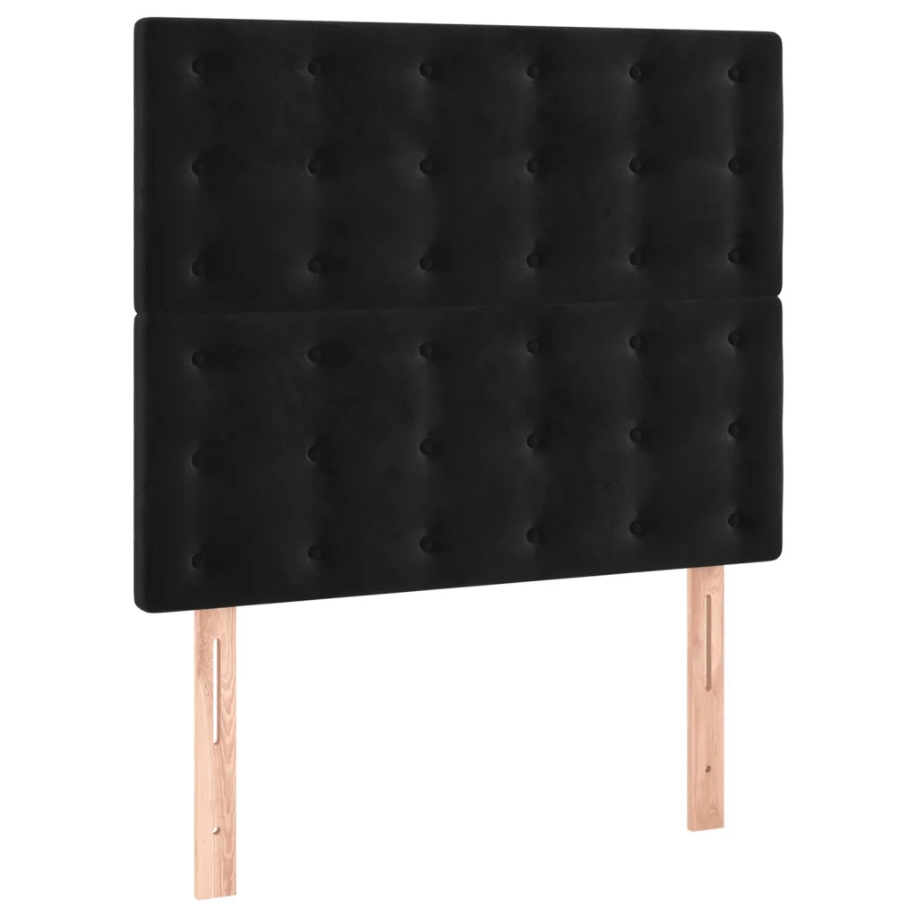 Giroletto a Molle con Materasso Nero 120x200 cm in Velluto 3138075