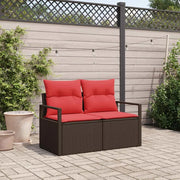 Divano da giardino con cuscino 120 x 62 x 69 cm. polyrattan 42006758