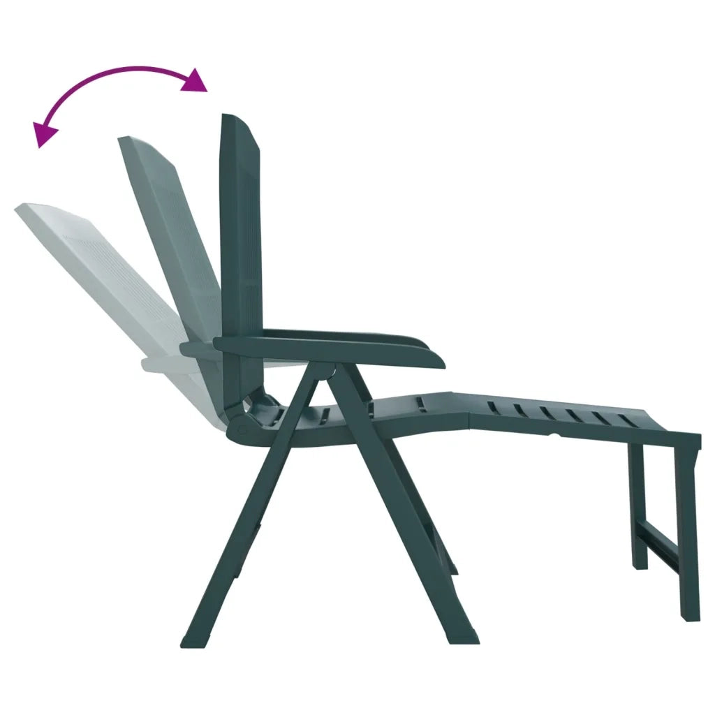 Lettino Prendisole | Sdraio da giardino | Lettino da sole Verde in Plastica