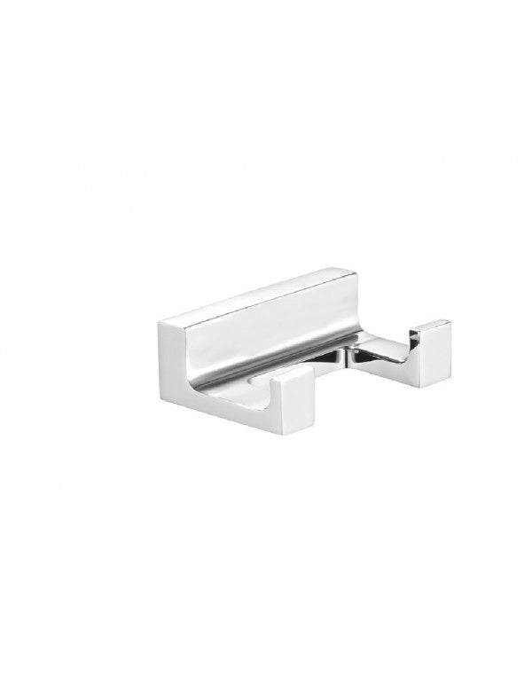 Appendiabiti doppio NIL in ottone cromato 6x4,2x2,1 cm