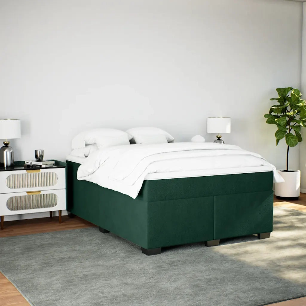 Giroletto a Molle con Materasso Verde Scuro 140x200 cm Velluto 3285290