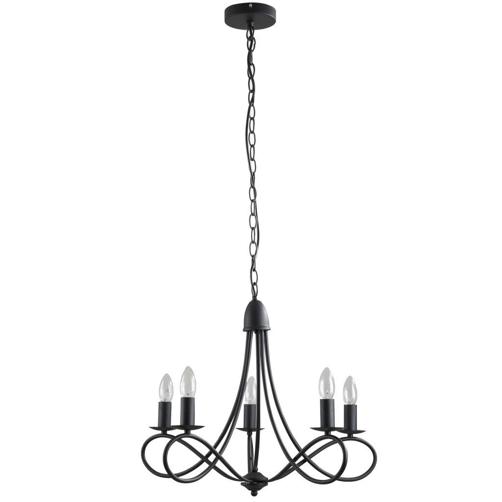 Lampadario Soffitto Rustico ¨C Minimal ¨C Nero 58x45 cm