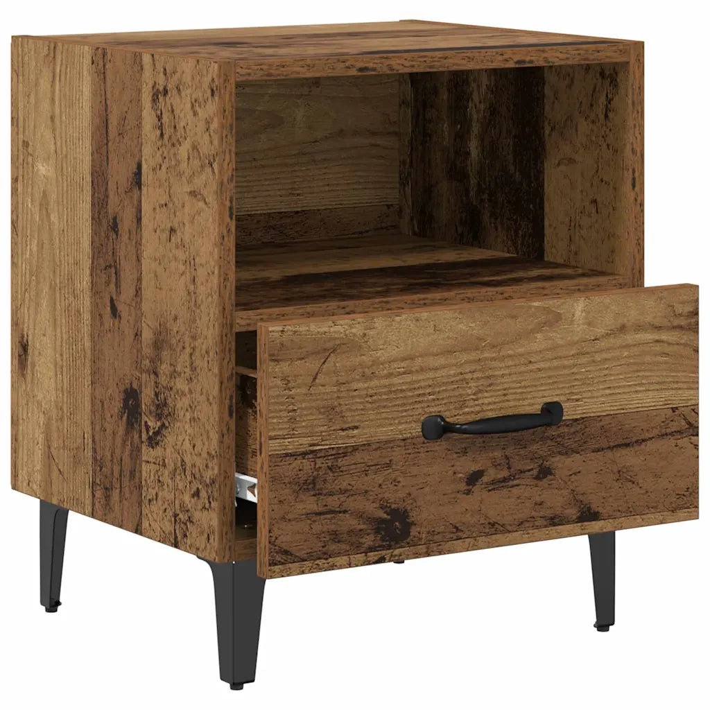 Set di 2 Comodini | Armadio da Notte | Mobiletto da notte Legno vecchio 40 x 35 x 47,5 cm