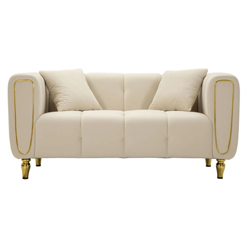 Divano Alma Crema Con Cuscini cm 155x81x71