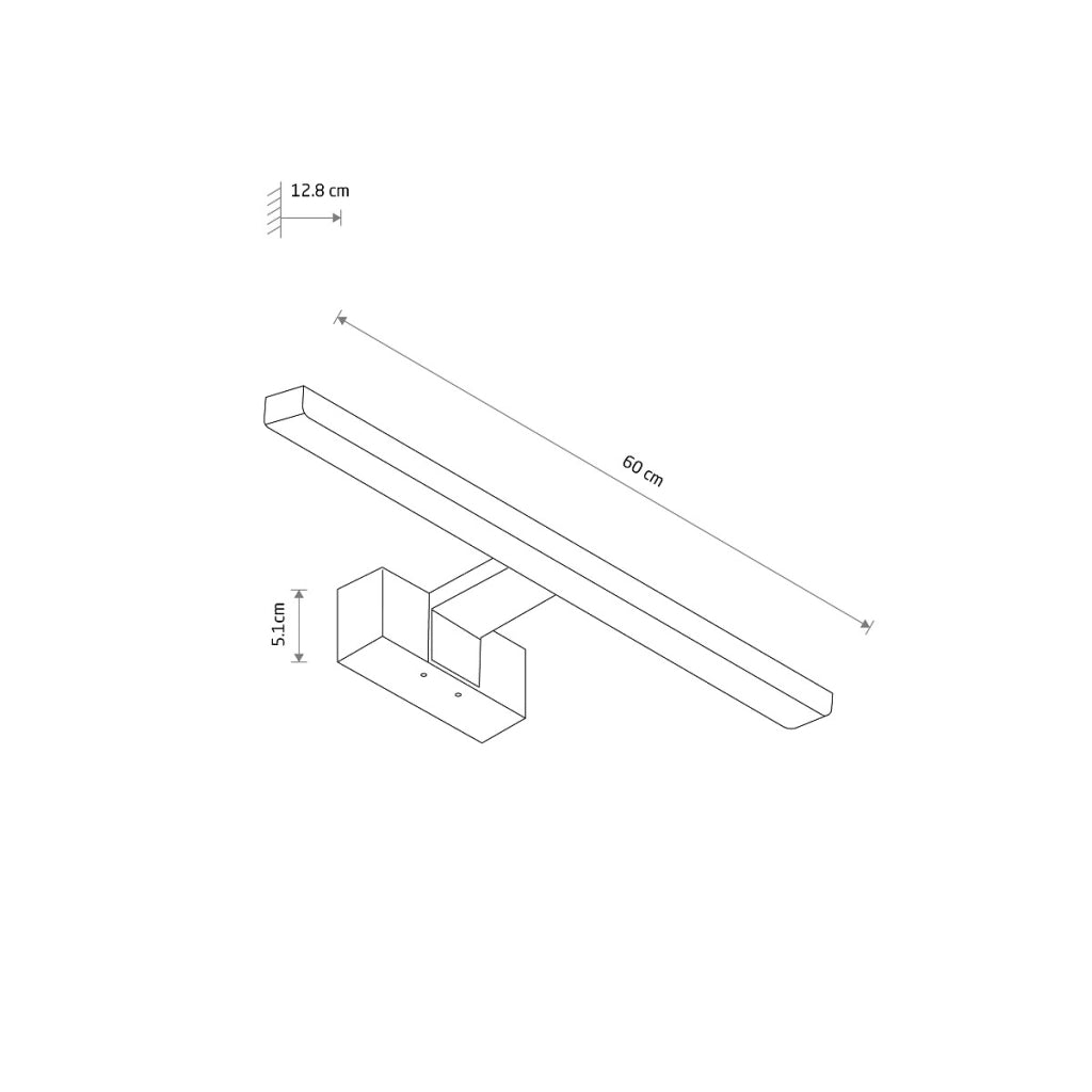 Applique bagno specchio 60cm LED 12W 4000K IP44 Nowodvorski
