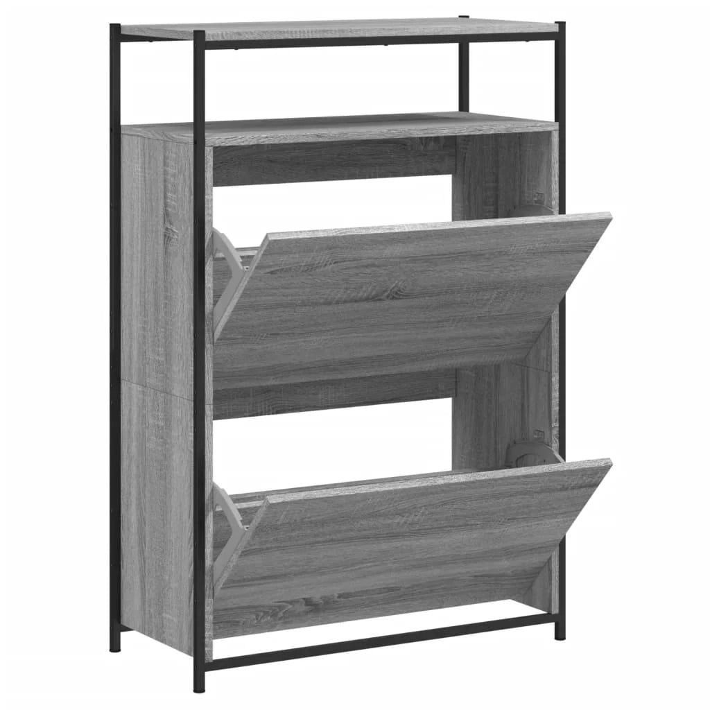 Scarpiera mobile contenitore per scarpe mobile per ingresso/corridoio/soggiorno design Sonoma 75 x 34 x 112 cm legno ingegnerizzato grigio 02_0022094