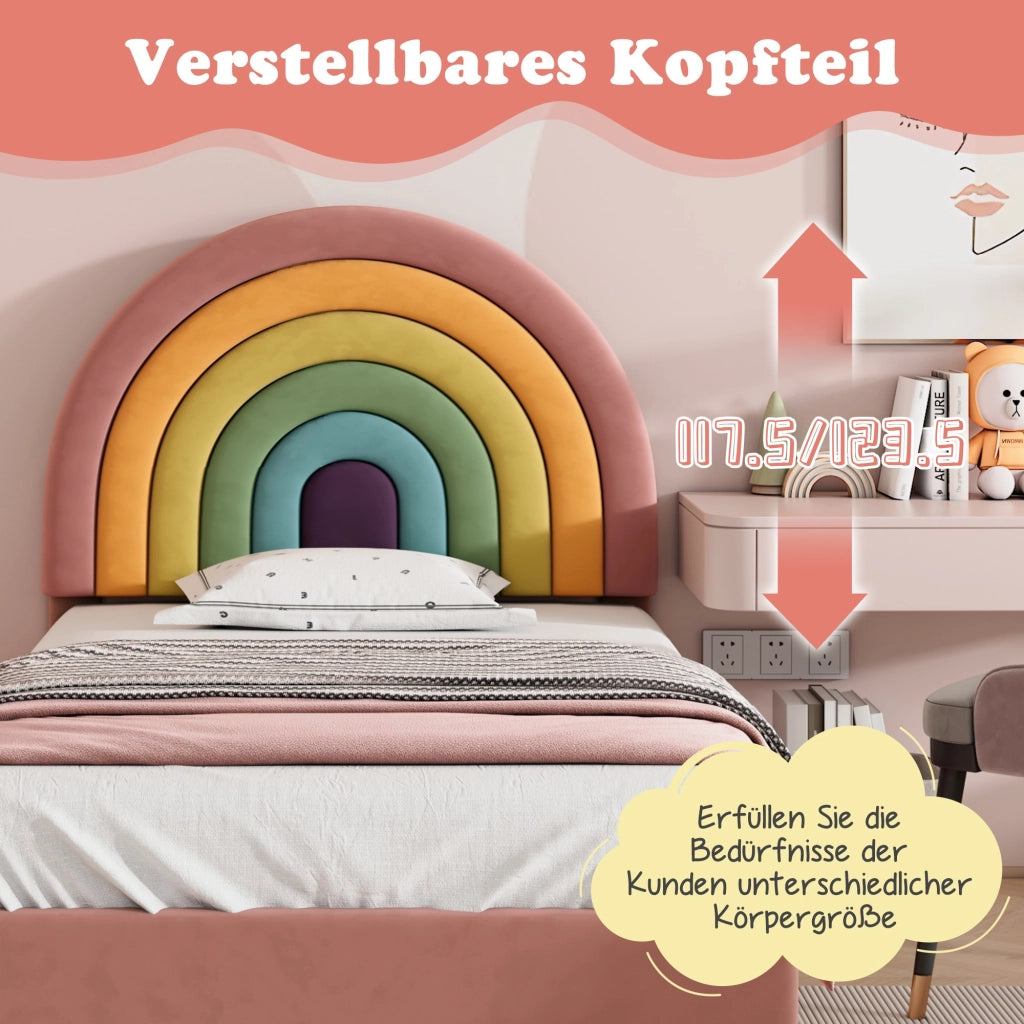letto imbottito velluto rosa 90 x 200 cm