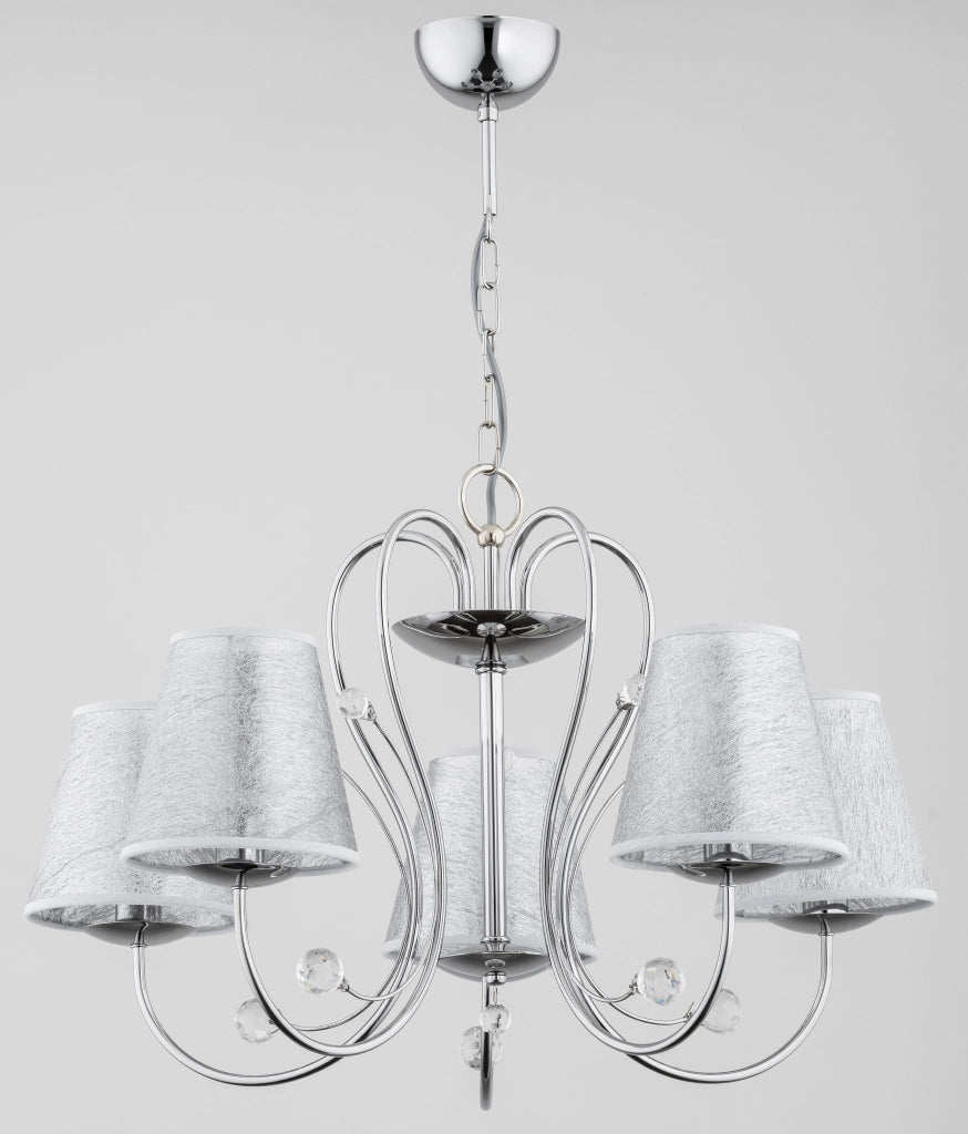 Lampadario Alfa UNITY cromato con cristalli 5xE27 Ø72cm