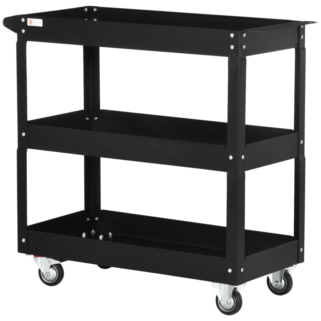 Carrello Portautensili con Ruote ¨C Xylo ¨C 3 Ripiani 83x35,3x76cm Nero