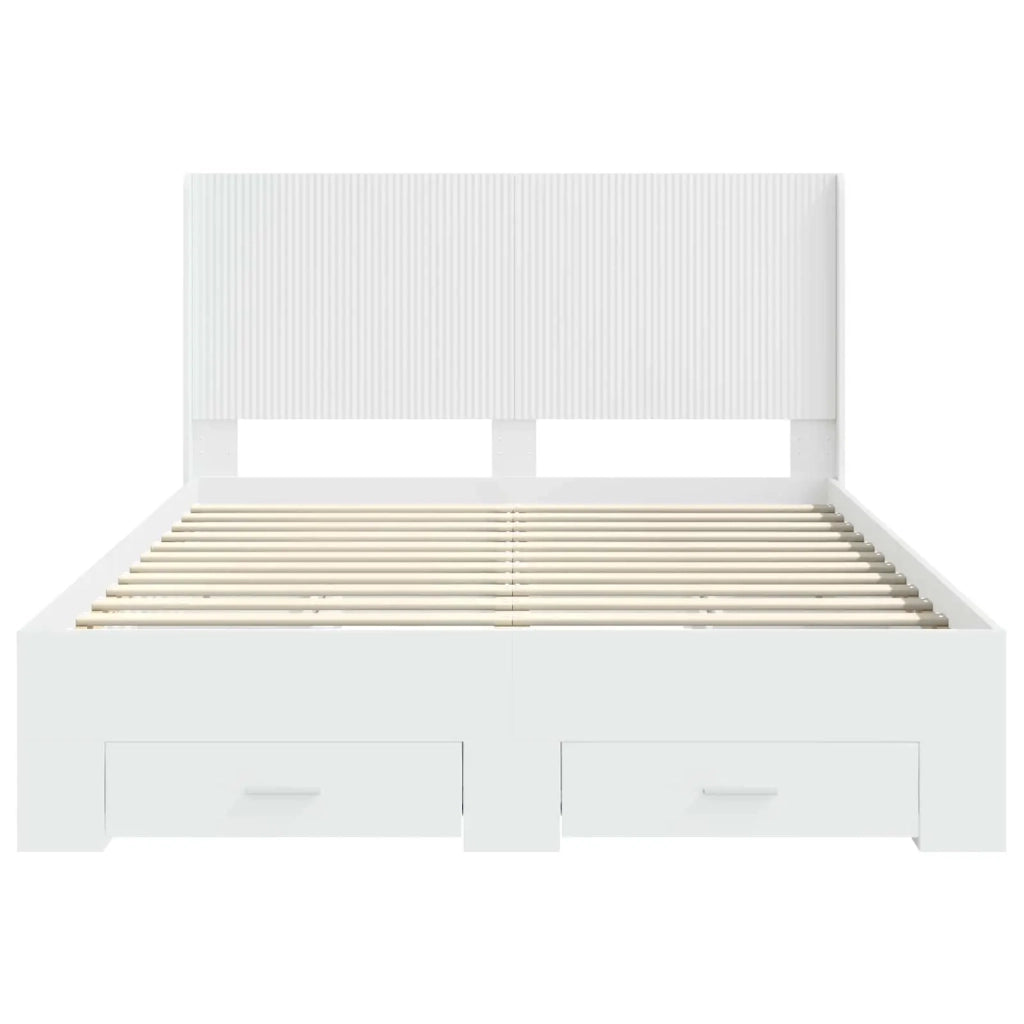 Struttura del letto con stoccaggio e testata Bianco 3414101