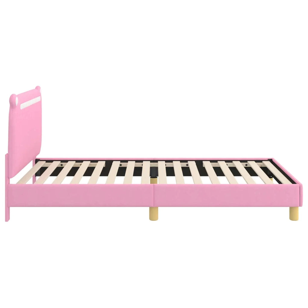 Struttura letto bambini con testata-Giroletto per bambini Rosa 80 x 200 cm Tessuto 366900