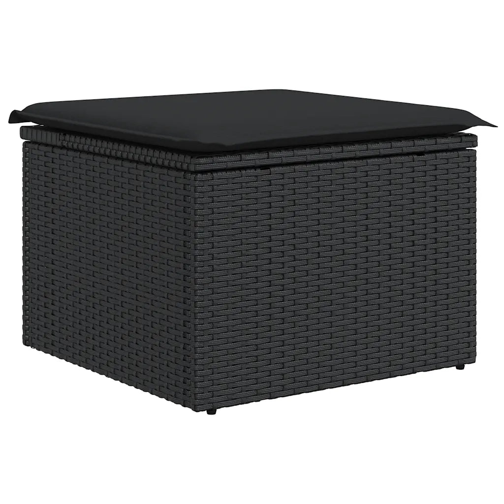 Set Divani da Giardino 5 pz | Set Salotto da Giardino con Cuscini in Polyrattan Nero
