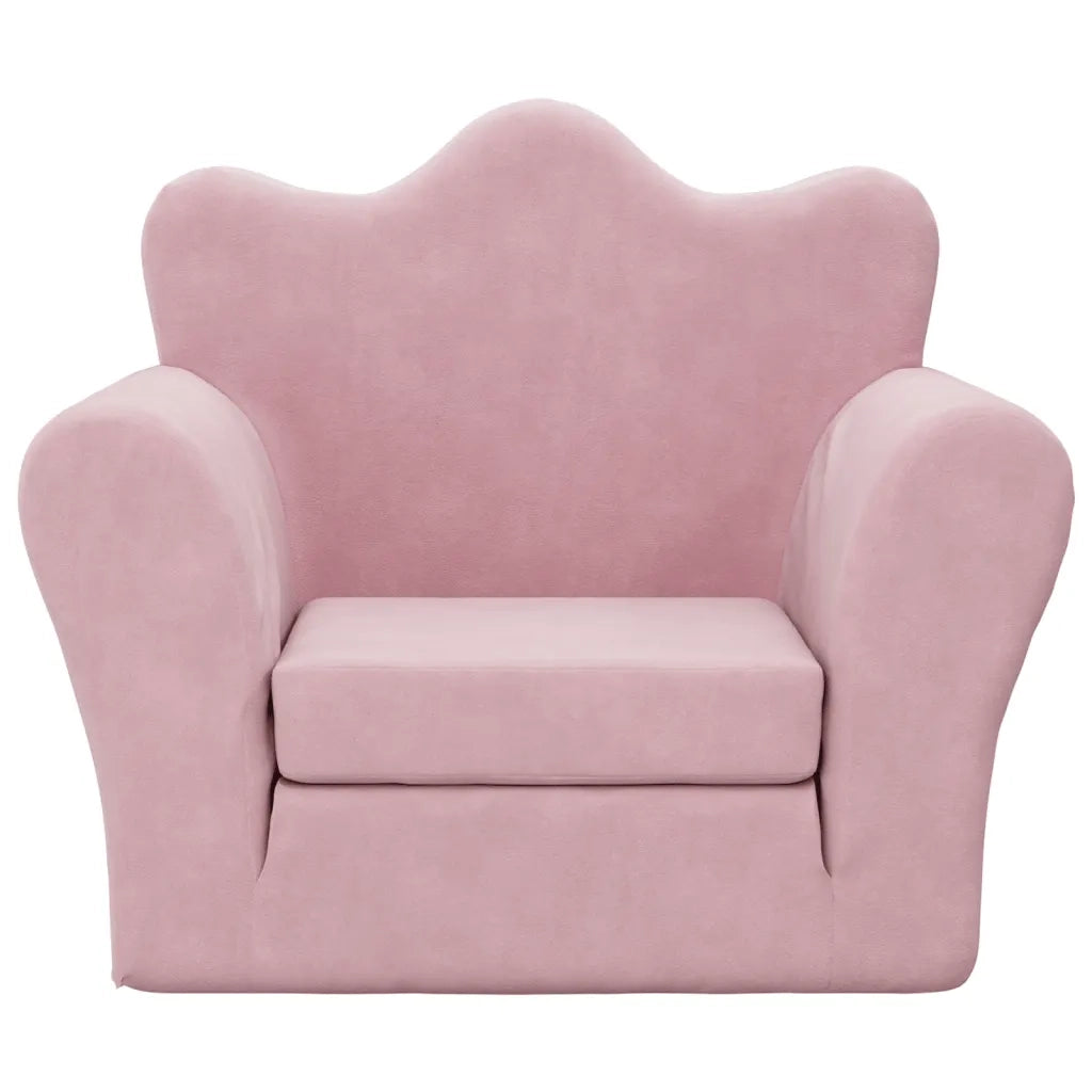 Divano Letto per Bambini Rosa in Morbido Peluche 357057