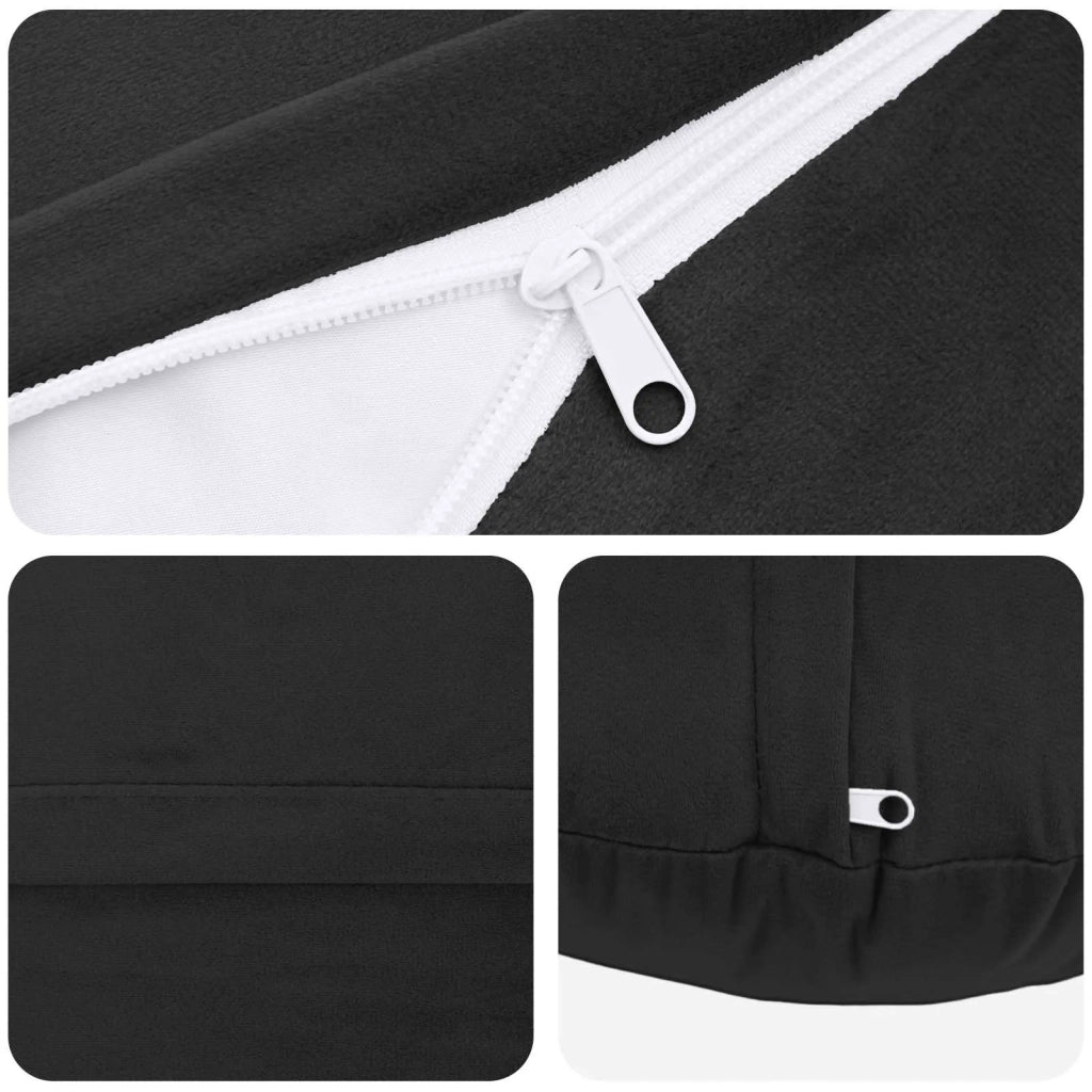 Federa 6 pcs HEERLEN Nero Ø 30 cm Velluto 921896