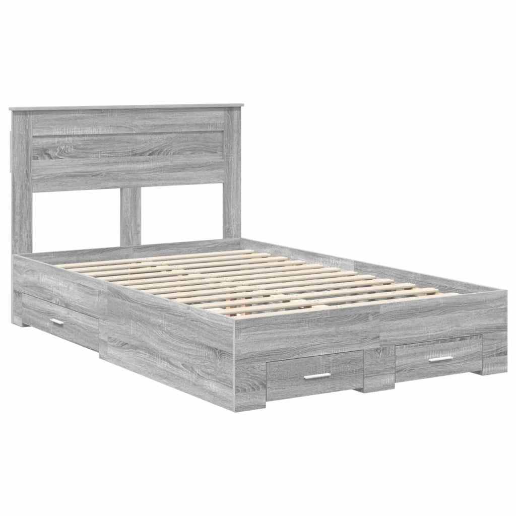 Struttura del letto con testiera Grigio Sonoma 120 x 190 cm 3410008