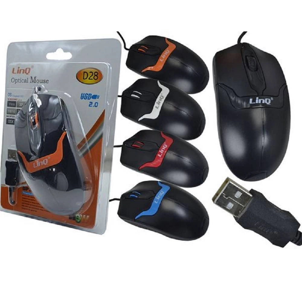 Trade Shop - Mouse Ottico Con Cavo Usb 1200dpi Plug And Play Per Pc Notebook Vari Colori D28 -
