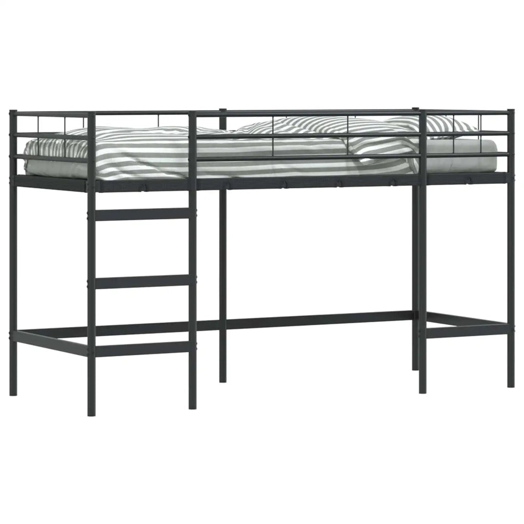 Struttura del letto loft per bambini-Giroletto per bambini Nero 74,5 x 190 cm Acciaio