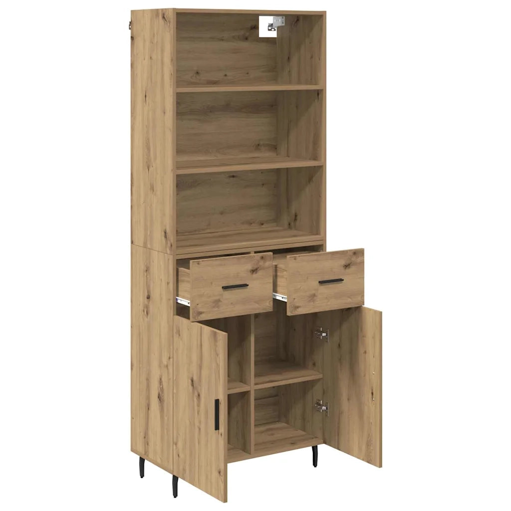 Credenza con Cassetto-Buffet-Armadio da cucina Rovere artigianale 69,5 x 34 x 180 cm 455371