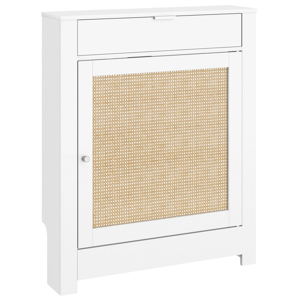 Copritermosifone con Anta e Rattan Design Boho ¨C Xylo ¨C Bianco