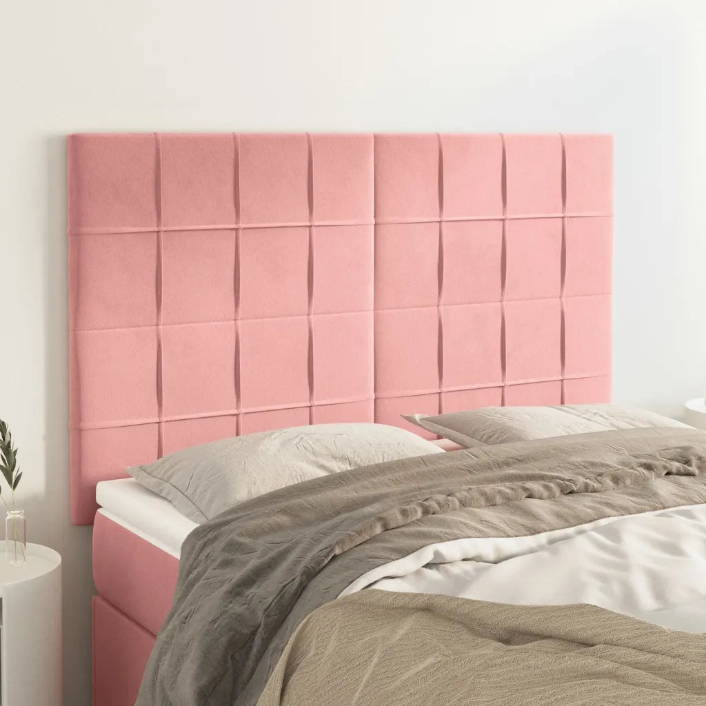 Testiera Rosa 144x5x118/128 cm Velluto 3116385