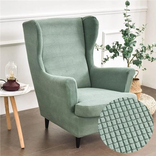 Sedile da parete con protezione - 2 pezzi - Verde - Velluto