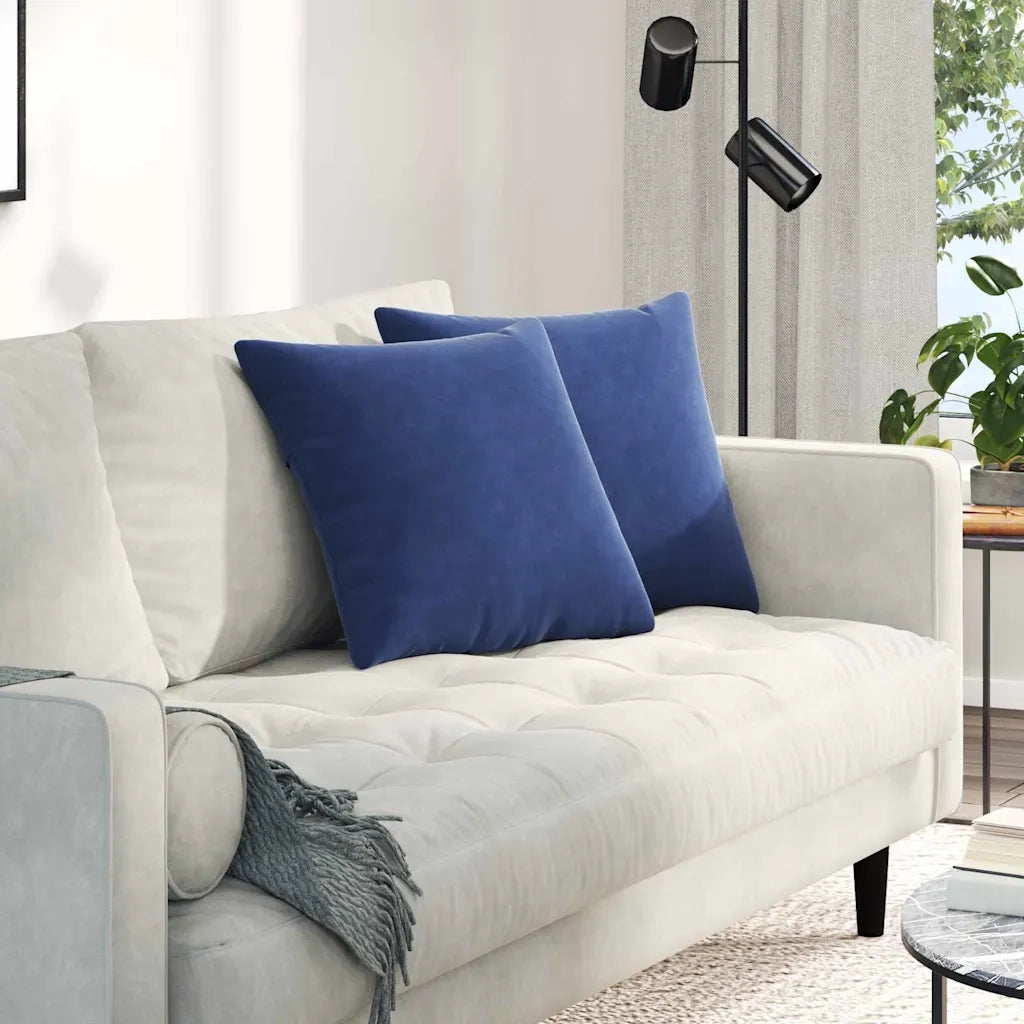 Cuscini da Divano 2 pz-Set di 2 Cuscini per Sofa Blu Polizia 45 x 45 cm Tessuto in Cords
