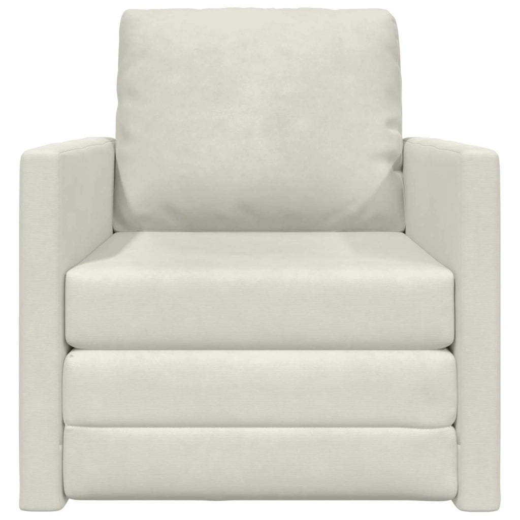 Divano letto Crema 74 x 77 x 81 cm Velluto 4106620