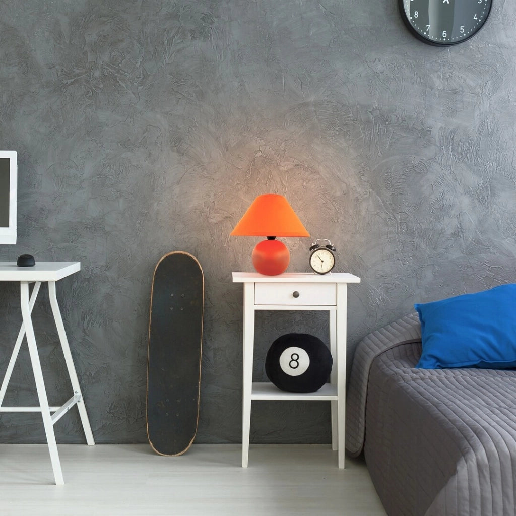 Lampada da comodino paralume arancione E14 Ariel Rabalux
