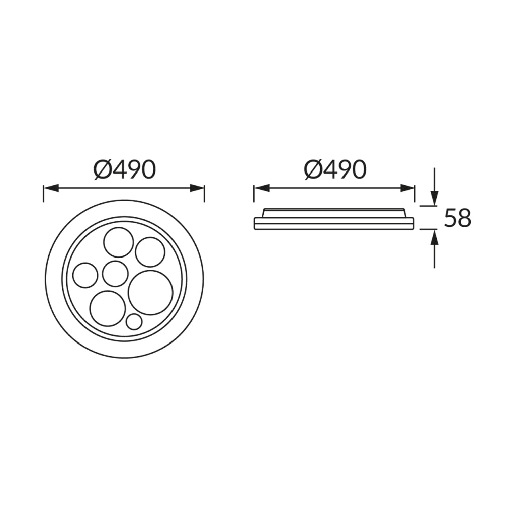 Plafoniera bagno Struhm DROPS Ø49 48W CCT con telecomando