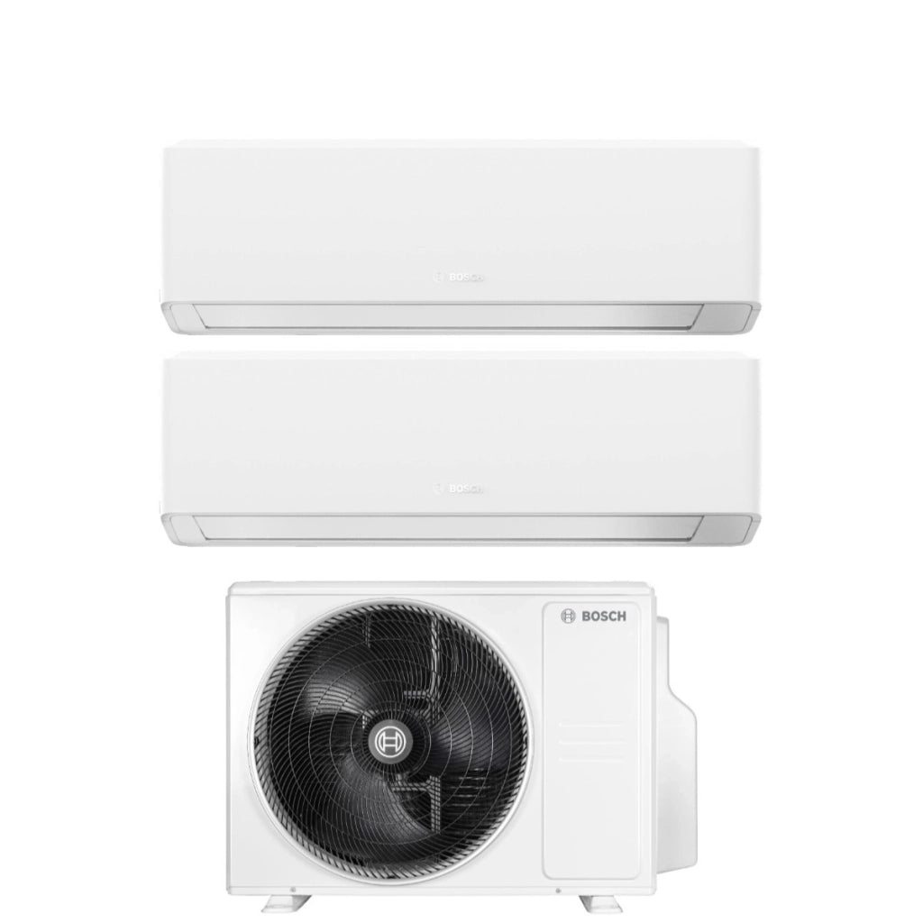 Condizionatore Dual Split Bosch Climate 7000i White 9+18 con 5000M 53/2 E R-32 Wi-Fi Integrato