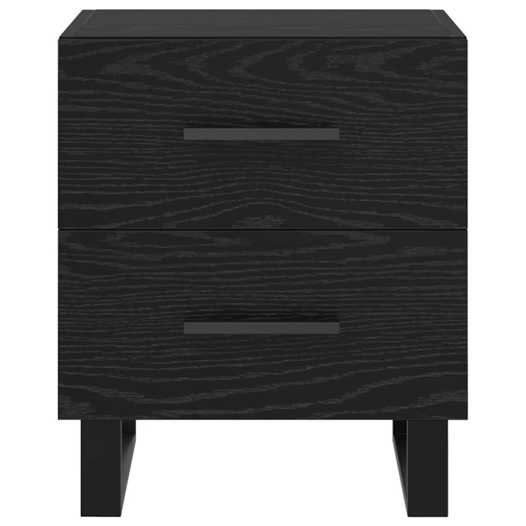 Comodino | Armadio da Notte | Mobiletto da notte con cassetto Rovere Nero 40 x 35 x 47,5 cm