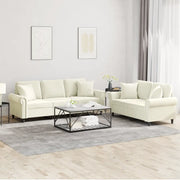 Set di Divani 2 pz con Cuscini Crema in Velluto 3202278