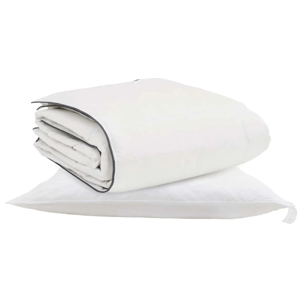 Piumone | Duvet Invernale con cuscino 2 pz Bianco Piuma d'anatra