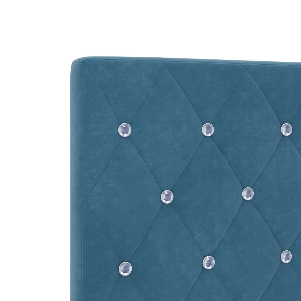 Letto box spring con materasso Blu 140 x 190 cm Velluto 3455100